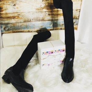 Black over knee boots